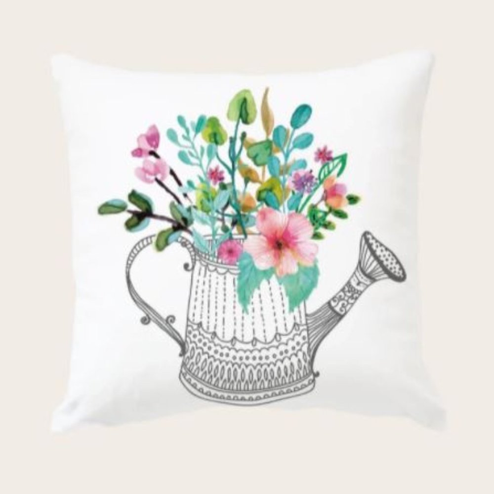 Water can throw pillow